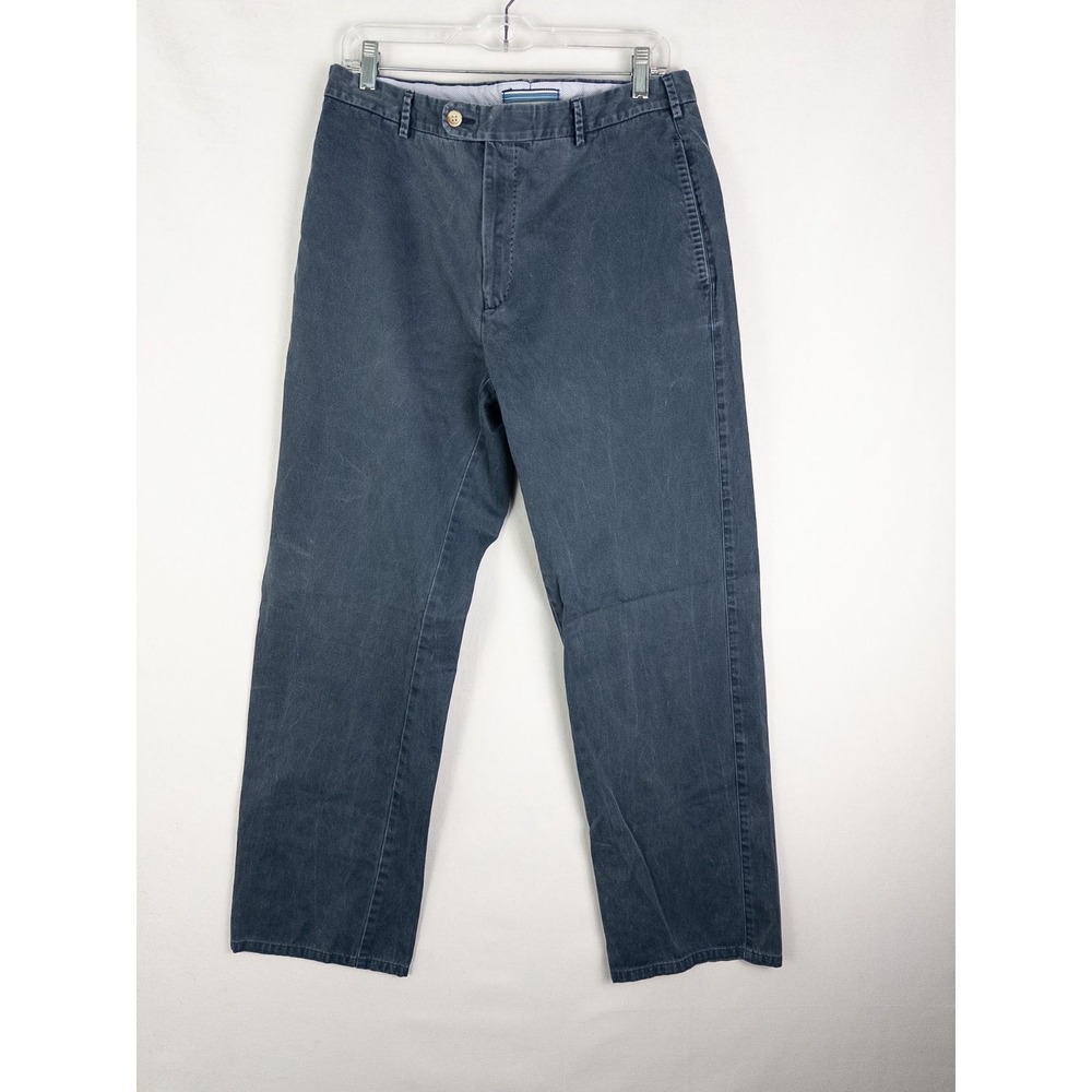 VTG Peter Millar Chino Pants Mens 33 Blue Dyed Casual Pima Cotton Flat Front